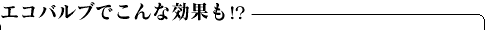 エコバルブでこんな効果も！？